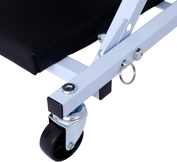 Mechanic Creeper and Stool, 36" Z Creeper Seat, 2-in-1 Garage Tool, 300 lbs Capacity, Low Profile with 6 Wheels (White)