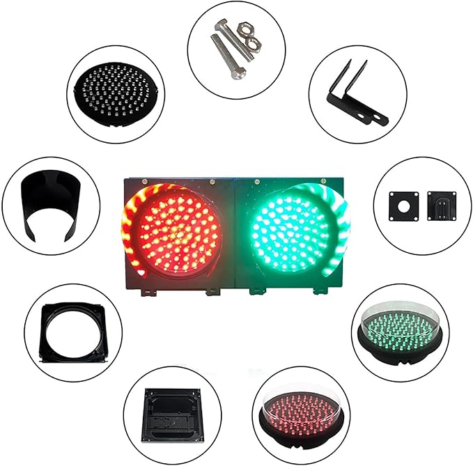 WilkSxyc Red/Green Traffic Stop Light, LED Traffic Light Lamp with Remote Control, 200mm/300mm Diameter Lens, Dock Bay Indicator Warning Light, Industrial LED Traffic Stop Light ( Color : 300mm/12in ,