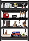 2750LBS Garage Storage Shelves Heavy Duty, 48" W x 18" D x 78" H,5-Tier Garage Shelving Heavy Duty, Industrial Metal Shelving Units for Garage, Basement,Fish Tank,Black