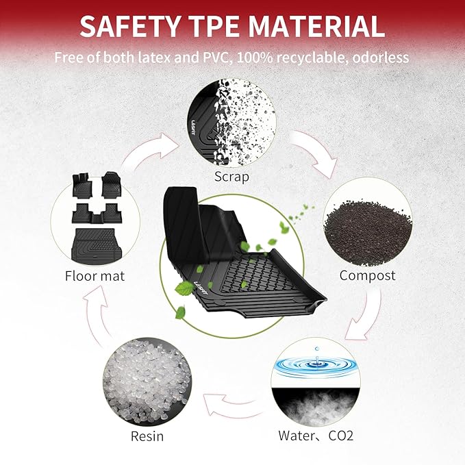 LASFIT Floor Mats&Trunk Mat for Lexus NX/ NX250/ NX350 2022-2025 (Not Fit for NX350h/ NX450h+), All Weather Car Mats TPE Floor Liners Accessories Front & Rear Rows & Cargo Liner, Black