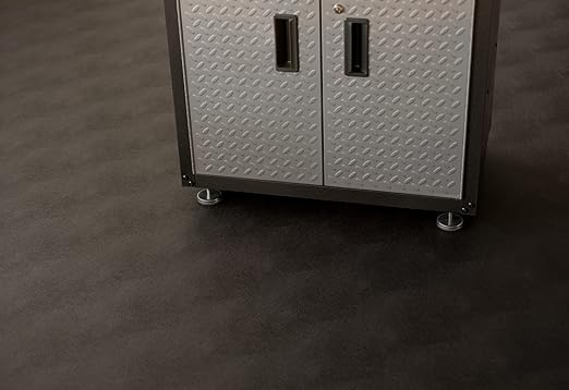 G-Floor Seamless Sheet Vinyl Shed Flooring Cover with Bonded Fibrous Backing - Levant Pattern (8' x 10', Midnight Black)
