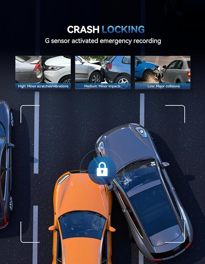 TECXLERON Dash Cam Front and Rear, 4K Dual Dash Cam, Dash Camera for Cars with Starlight Night Vision, 160° Front & 150° Rear Wide Angle, GPS, WDR, G-Sensor, 24H Parking Mode, 64GB Card Included