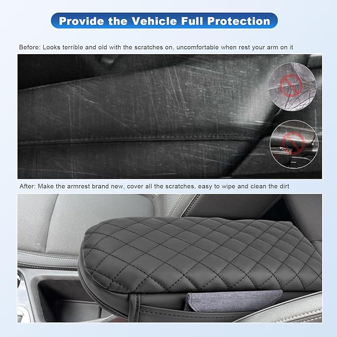 CDEFG 2024 2025 Trax Center Console Cover for 2024 2025 Chevy Trax Armrest Cover Middle Console Pad Arm Rest Cover 2024 Trax 2025 Accessories (w/Pockets)