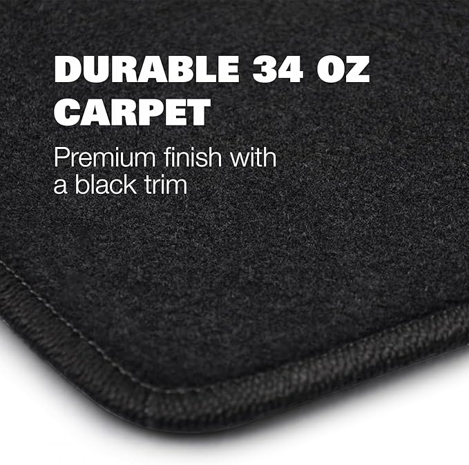 Floor Mats for Ford F150 - Tailored Fit for 2015-2025 Ford F-150 SuperCrew Cab Lightning Truck - Set of 3 - Anti-Slip Backing - 34oz Heavy Duty Carpet Mat - All Weather Car Liner