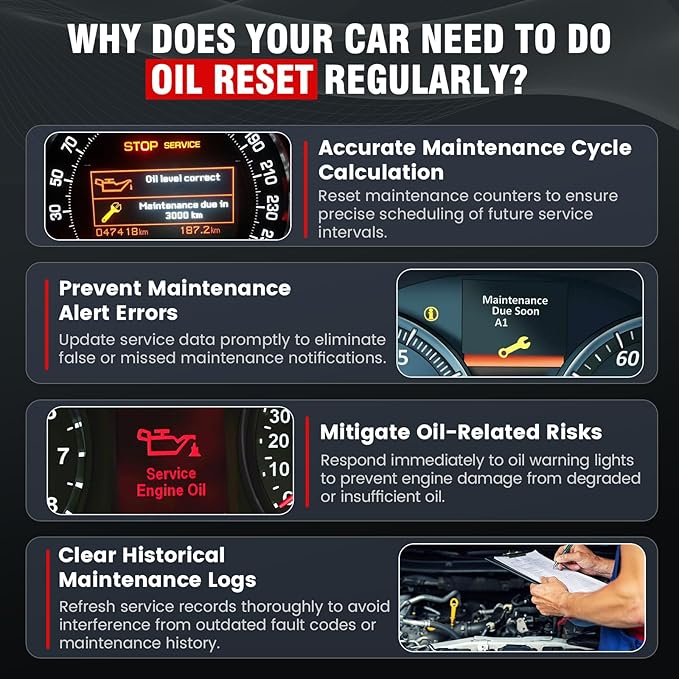 BOSSCOMM IF740 OBD2 Scanner, 4 Systems ABS/SRS/Transmission/Check Engine Code Reader Scan Tool with Oil＆Throttle Resets, Car Scanner Diagnostic Tool for All Cars, Easy to Use, Lifetime Free Update