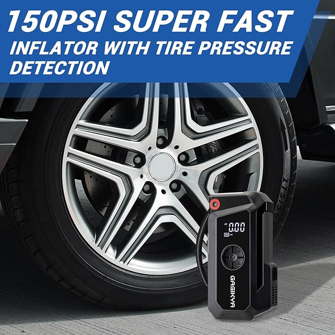 TM16K2 Car Jump Starter 8000A Jump Starter Battery Pack for Up to 6.0L Gas and 4.0L Diesel Engines, 29.6Wh Portable 12V Jump Box with USB Ports, LCD Display, Storage Case, and LED Light