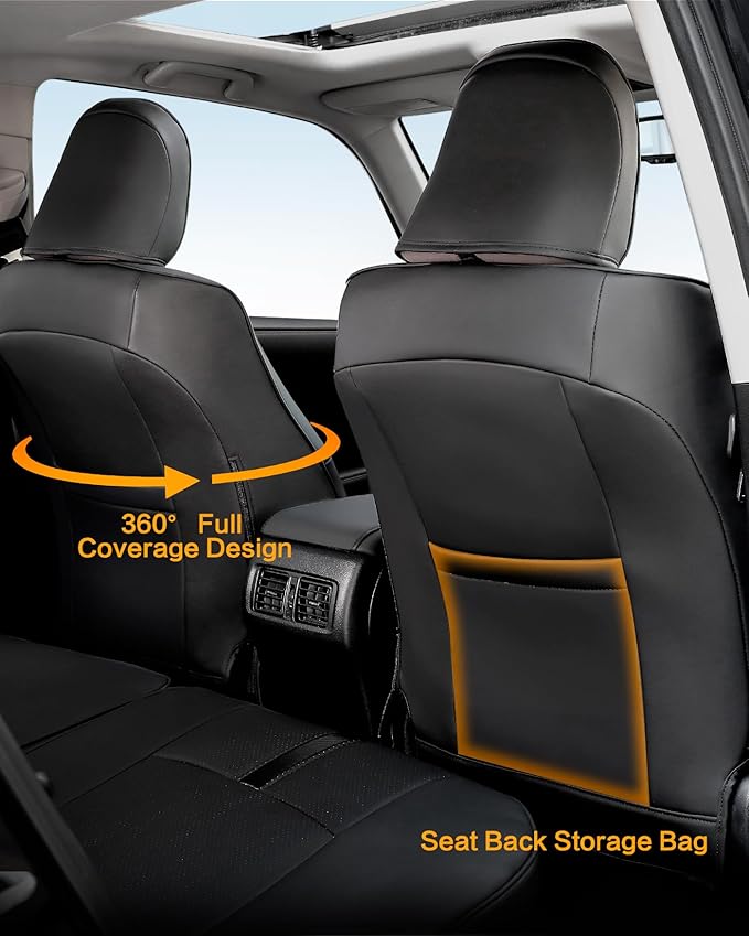 Seat Covers for Toyota 4Runner 2011-2024, (5 Seats Only) Full Set Full Coverage Waterproof Leather Seat Covers for 4Runner 2012 2013 2014 2015 2016 2017 2018 2019 2020 2021 2022 2023 Accessories