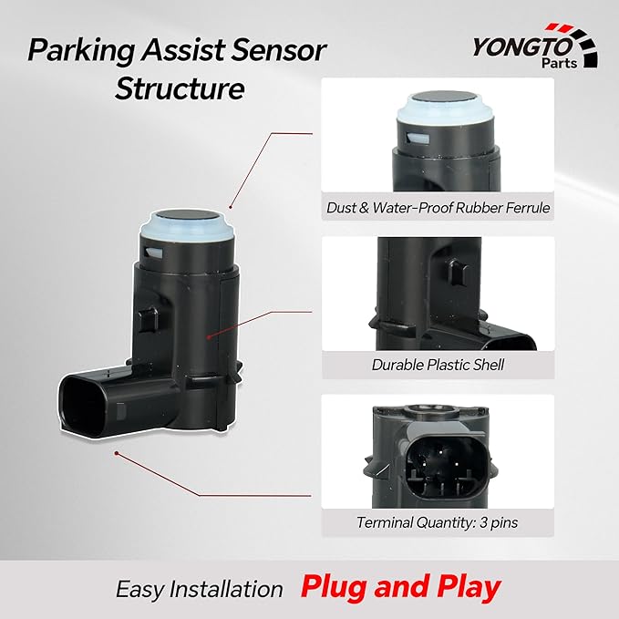 9L3Z-15K859-D 4Pcs Reverse Backup Parking Assist Sensor Compatible with Ford F-150 2009-2014 Replace OE 9L3Z15K859C