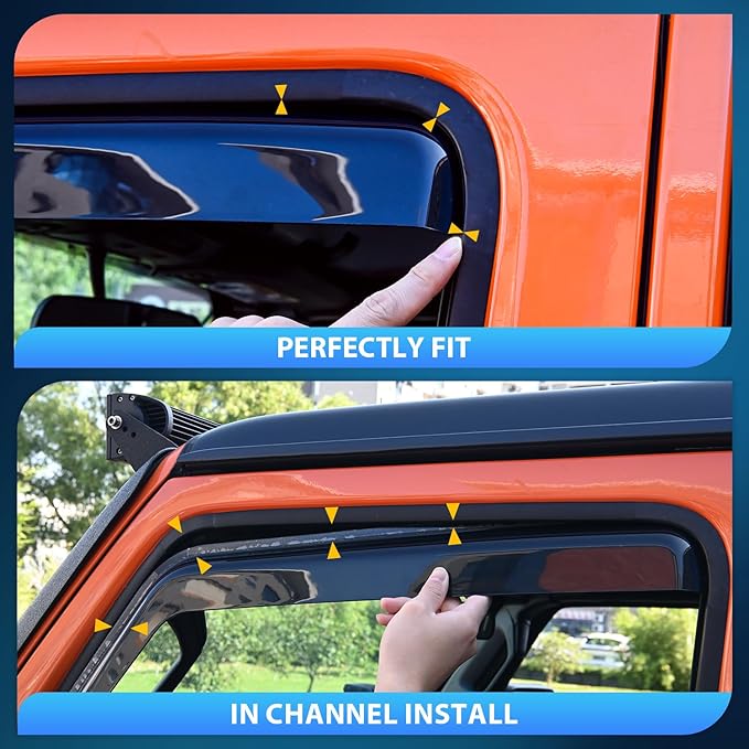 Nilight in-Channel Rain Guards for Ford F150 2021 2022 2023 2024 Regular Cab/Super Crew/Super Cab, Vent Window Visors, Original Window Deflectors-2PCS