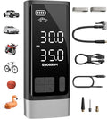 Portable Tire Inflator with Dual-Cylinder, 5 x Fast Inflation Car Air Compressor with Memory Function, 150PSI Cordless Tire Inflator Rechargeable with Battery,12V DC for Pickup Car, Moto, Bikes, Balls