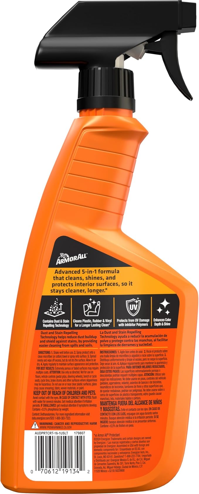 Armor All Extreme Shield Protectant Spray , Interior Car Cleaner with UV Protection Against Cracking and Fading, 16 Fl Oz
