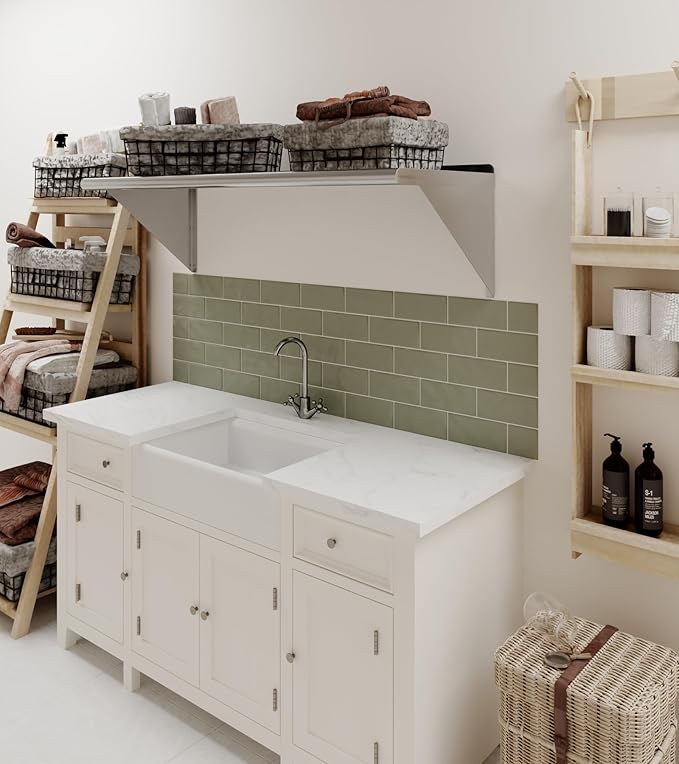 AmGood 48" Long X 18" Deep Stainless Steel Wall Shelf | NSF Certified | Appliance & Equipment Metal Shelving | Kitchen, Restaurant, Garage, Laundry, Utility Room