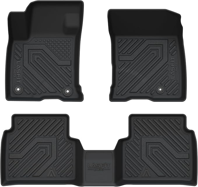 LASFIT Floor Mats for Lincoln Corsair 2020-2025 (Fit Gasoline Not fit PHEV) All Weather Floor Liner for Lincoln Corsair TPE Custom Fit Car Mats Front & Rear 2 Row Mats,Black
