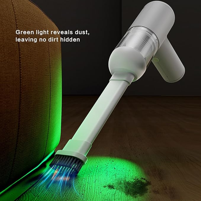 Car Vacuum Portable Handheld Vacuum Cordless Mini Cleaner Type-C Charge Rechargeable with 6000Pa Strong Suction for Home and Camping,Car, Office Desk, Keyboards, 30mins Runtime, Lightweight