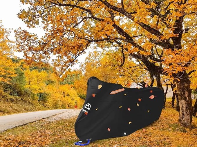 Motorcycle Cover Waterproof Outdoor 104 inches Length All Season Universal Protection, Coverado Scooter Covers with Inner Flame Retardant Fabric and Seam PU Tapes, Fit for Harley Davidsion Yamaha etc