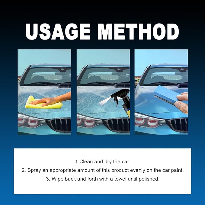 Car Coating Spray, Quick Effect Coating Agent, Quickly Coat Car Wax, Car Scratch Wax Polish Spray Waterless Wash, Easy to Use