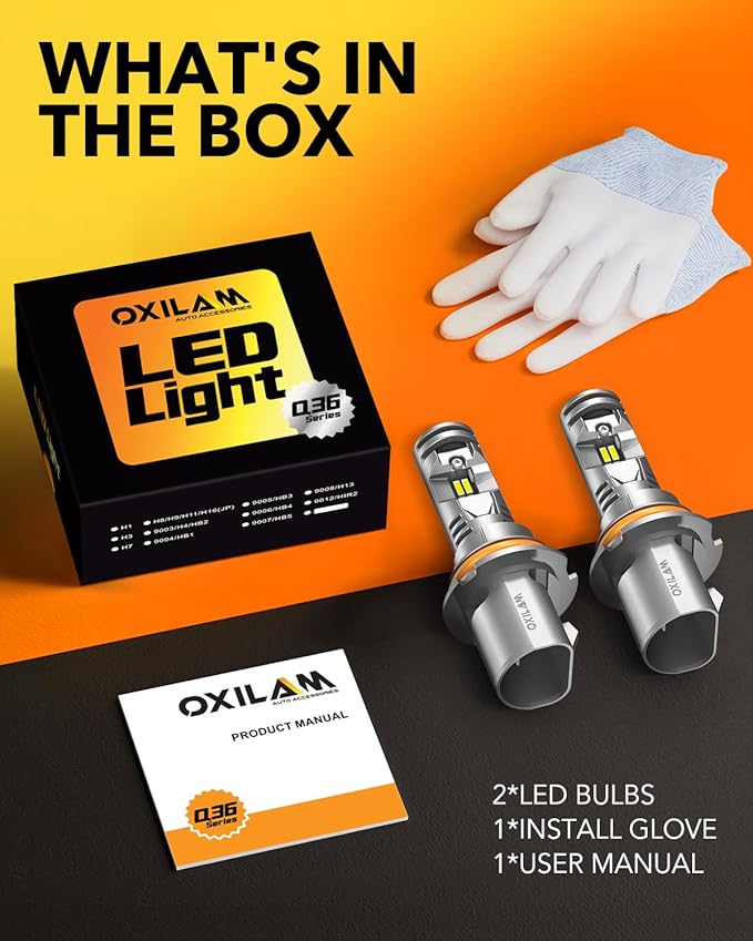 OXILAM 9007/HB5 LED Bulb, 900% Brighter, 3 Min Quick Install, 20 Years Lifespan, No Flicker, 99% Compatibility