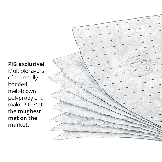 PIG Oil-Only Absorbent Mat Roll | Heavyweight | Absorbs 32.4 gal per roll | 150' L x 24" W | MAT424