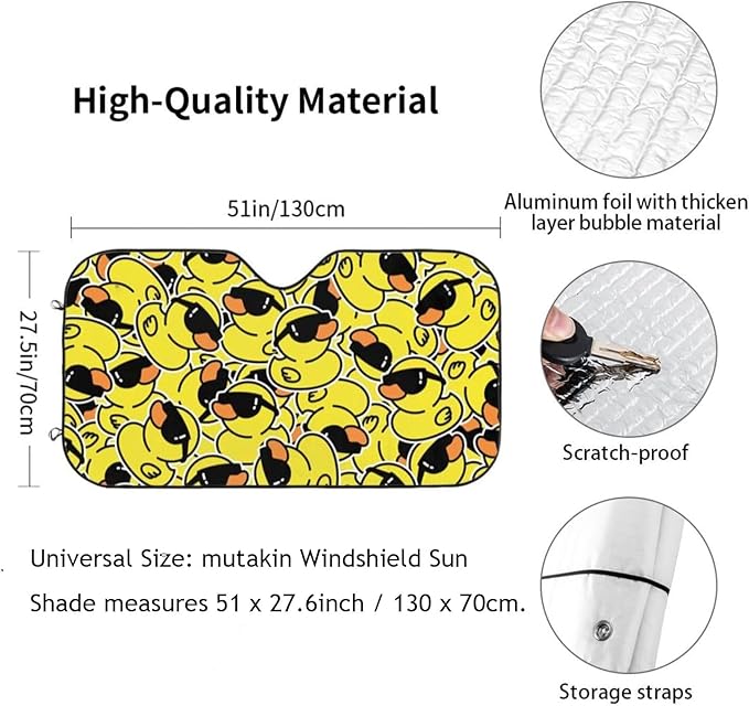 Duck Car Windshield Sunshade Front Window Sun Visor Protector Foldable Shield Cover for Truck SUV