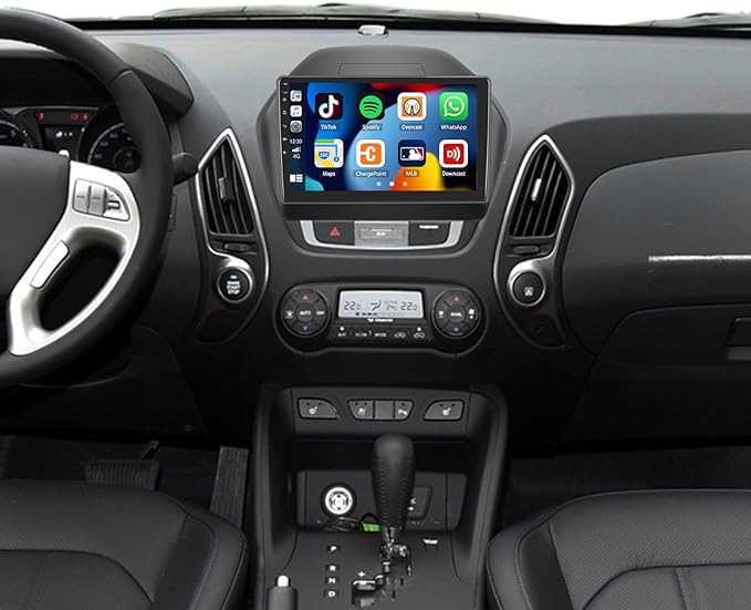 SIXTOP 2+64G Android Car Stereo for Hyundai Tucson IX35 2010-2015 Carplay Android Auto Upgrade Radio 10 inch Touch Screen Bluetooth GPS Navigation Mirror Link 26UI FM RDS WiFi SWC+ AHD Camera & MIC