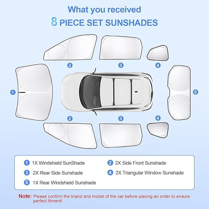 8pcs Car Window Shades for Nissan Rogue Sport(Not for Rogue) 2017-2024 Accessories,Windshield Side Rear Full Sunshade,Sun Visor UV Blocking, Privacy Protection for Camping Outdoor