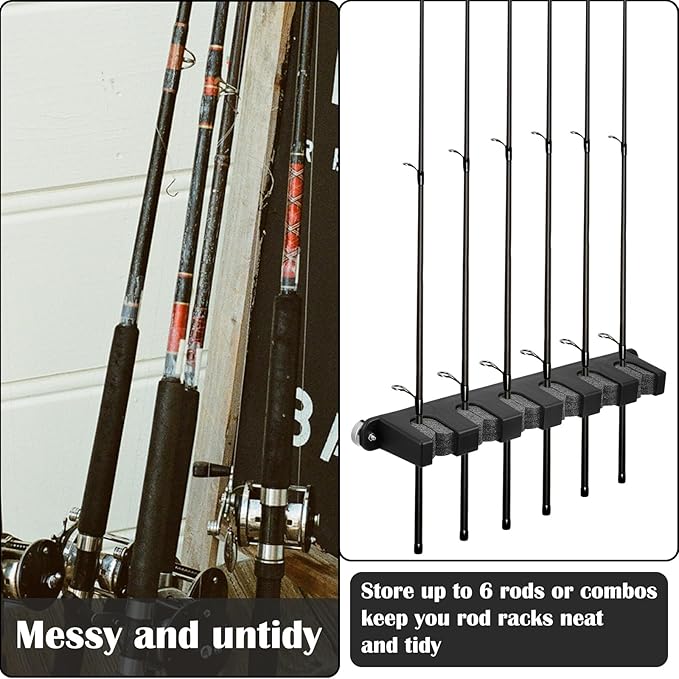 2 Pcs Magnetic Fishing Rod Holder for Car Fishing Pole Rack Vertical Rod Storage Holders for Truck Bed Boat Wall Garage Door