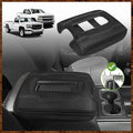 Muslogy Center Console Armrest Cover Compatible with Chevy Silverado & GMC Sierra 1500 2500 3500 2014-2018 Armrest Pad Arm Rest Cushion Vegan Leather Protector 1-Inch Extra Thick(Bucket Seat ONLY)