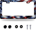 Personalised License Plate Frame American Flag USA License Plate Stainless Steel Funny License Plate Holder Patriotic Car Accessories Decoration 12.3" x 6.3" for Men Women