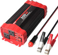 BYGD 500W Power Inverter, Car Charger Adpater DC 12V to AC 110V Car Power Converter 4 USB Quick Charging Ports and Dual AC Outlets Car Charger Adpater with Cigarette Lighter Cable and Battery Clamps
