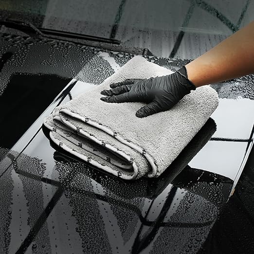 SPTA Car Microfiber Towels Woolly Mammoth Large, Super Absorbent and Soft Microfiber Towels for Cars, Gray (26.4 x 38.2 inch) -MT035