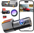Dash Cam Front and Rear 4K, Built-in 5GHz WiFi with CPL, Dual Dashcams for Cars with 64GB Card, 24H Parking Mode, WDR, Ultra HD Night Vision, G-Sensor, Loop Recording, App Control, Support 256GB Max