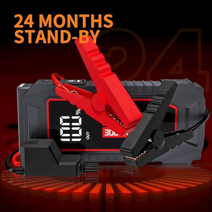 Jump Starter - 3000A Car Battery Jump Starter for Up to 10L Gas and 8L Diesel Engines, 12V Portable Battery Jump Starter Box with 3.0" LCD Display