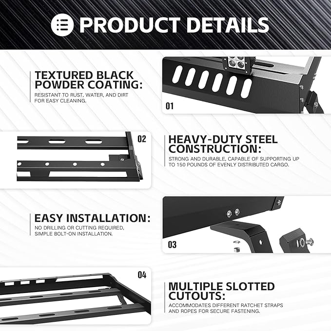 Roof Rack Cargo Basket with 4 PCS LED Light Bar Compatible with 2007-2024 Jeep Wrangler JK JL Unlimited & Gladiator JT 4 Doors Hardtop Model, JKU JLU Luggage Storage Carrier Rooftop Racks