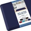 KitchenClouds Kitchen Mat Cushioned Anti Fatigue Kitchen Rug 17.3"x39" Waterproof Non Slip Kitchen Rugs and Mats Standing Desk Mat Comfort Floor Mats for Kitchen House Sink Office (Blue)