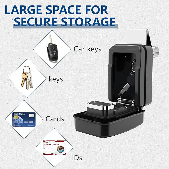 SL-591 Car Window Lock Box for Turo, Car Key Lock Box with Emergency Access Key Design, 4-Digit Combination Car Lock Box Fit for Ride Share, Turo, GetAround(New Version)