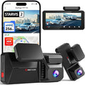 REDTIGER Dual 4K Dash Cam with 256GB eMMC, STARVIS 2 IMX678 Front and Rear Dash Camera with Dual HDR, Voice Control, 4'' Touch Screen, Built-in 5.8GHz WiFi GPS, HDR Night Vision (F77 V2)