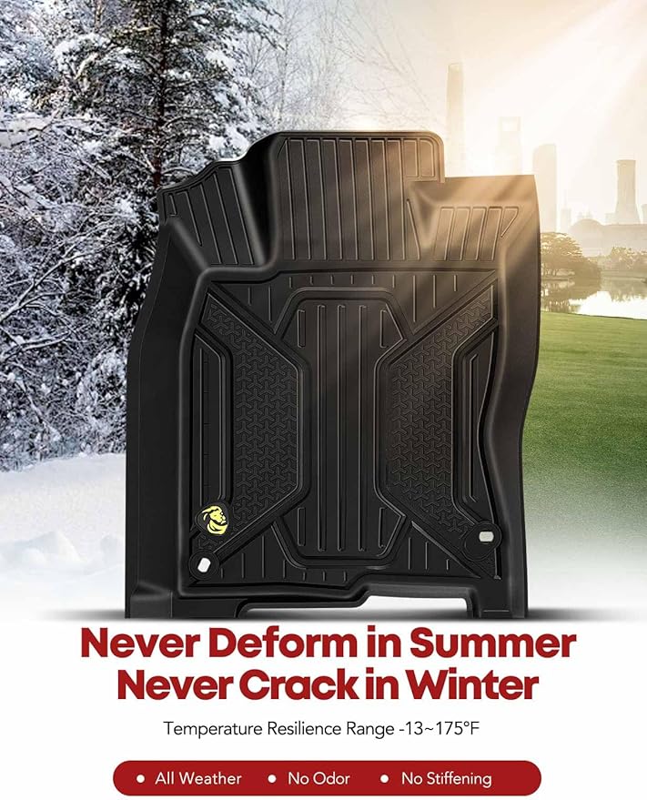 YHTAUTO Floor Mats Fit 2016-2021 Honda Civic Coupe/Sedan/Type R, 2017-2021 Civic Hatchback, TPE All Weather Floor Liner Odorless Custom Fit Car Mats, 1st 2nd Row Civic Accessories