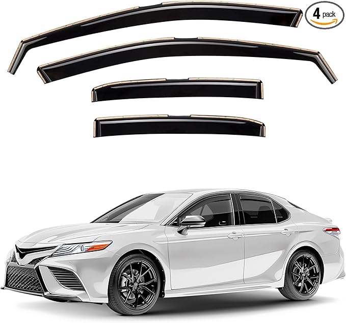 Window Deflectors Smoke Tinted in-Channel Side Window Vent Visor Deflectors Rain Guards Compatible with Camry 2018-2024 - 4pcs. GW0370