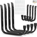 8-Pack Heavy Duty Garage Hooks for Hanging 50 lbs, 8” & 3.5” J Utility Hooks for Garage, Large Metal,Heavy Duty, Black
