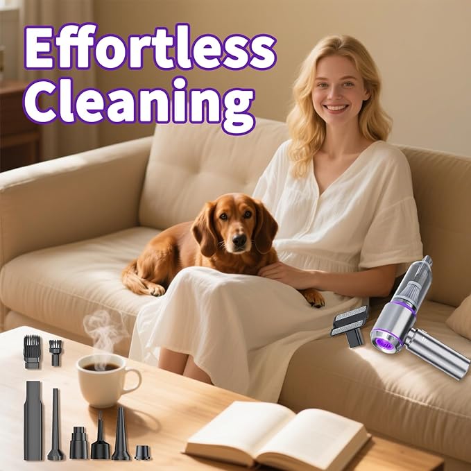 Handheld Car Vacuum Cleaner Cordless,21000Pa High Power Hand Held 3-Speed Adjustment and Multi-Nozzles Cleaner for Car, Home, Office, Pet Hair
