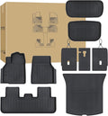 Floor Mats for Tesla Model Y Juniper 2025 2026 | All-Weather TPE Liners 7-Piece Set with Cargo Liner, Trunk & Interior Accessories | Custom Fit Backrest Protector