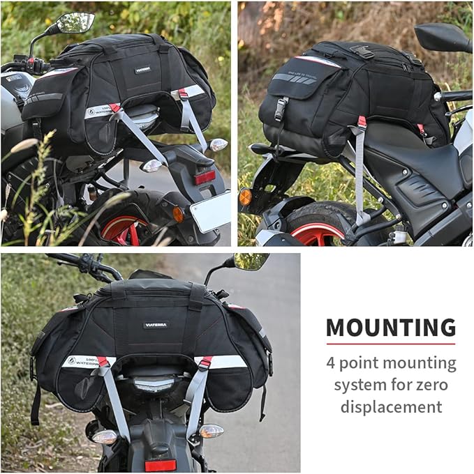 ViaTerra Claw Mini Waterproof Tail Bag | Compatible with Sports & Street Motorbikes | Waterproof