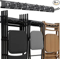 Garage Tool Organizer Wall Mount | 48-Inch Garage Wall Organizer & Folding Chair Rack | Heavy-Duty Tool Hanger System | 9-Piece Kit with 3 Steel Rails & 6 Adjustable Hooks | 300 lbs Capacity