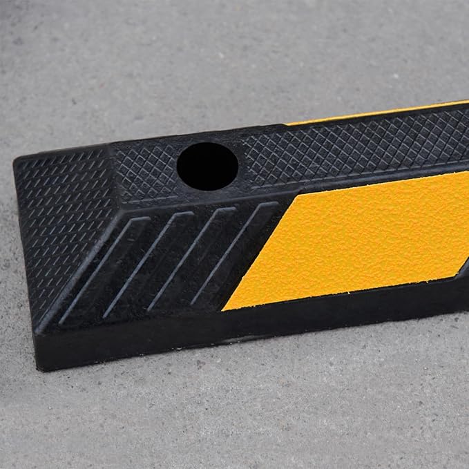 72" in 6' Ft Heavy-duty Rubber Parking Curb, Installation Kits Included, Parking Garage Floor Stopper, Wheel Stopper for Vehicles Truck Driveway Protect Cars Vans Trucks Pumpers (72" - 2Pack)