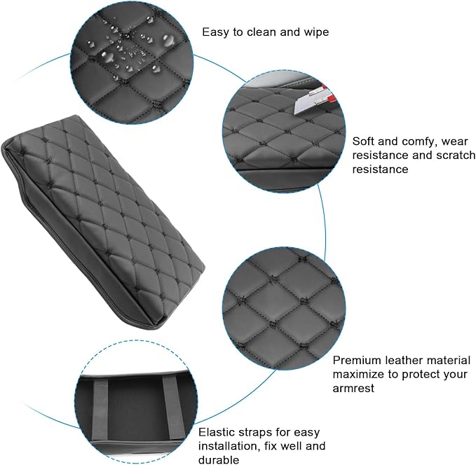 SXCY for 2023 2024 2025 Toyota Crown Signia Armrest Cover Pad for Toyota Crown Signia Accessories 2025 Crown Signia Center Console Cover Cushion 2025 Crown Middle Console Cover (w/Argyle&Black Dots)