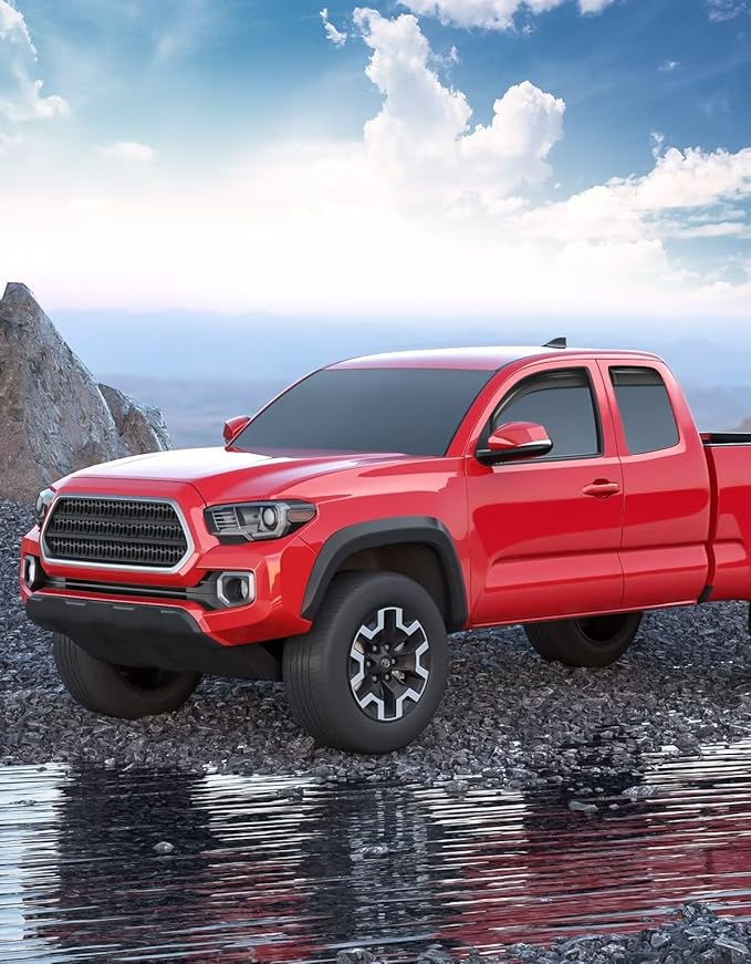 in-Channel Window Rain Guards Fit for Truck Toyota Tacoma 2016-2023 Double Cab Extra Durable Window Visors Window Deflectors Vent Visors Vent Shades Car Accessories-4 pcs 2-Q05