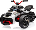 12V Kids Electric Ride-On Car with Parent Remote Control, 7MPH, 2 Speeds, 2x55W Motor, LED Lights, Music, USB & EVA Tires, 3 Wheel Battery Powered Toy Vehicle for Toddlers (White1)