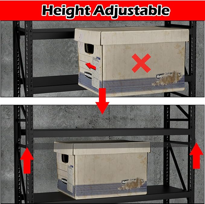 Garage Shelving Heavy Duty - 78.7" W Extra Large Metal Shelving Units and Storage for 8000lbs, 5tier Adjustable Basement Storage Industrial Shelves Pallet Racking Organizer（23.6" D *78.7" W * 98.4" H）