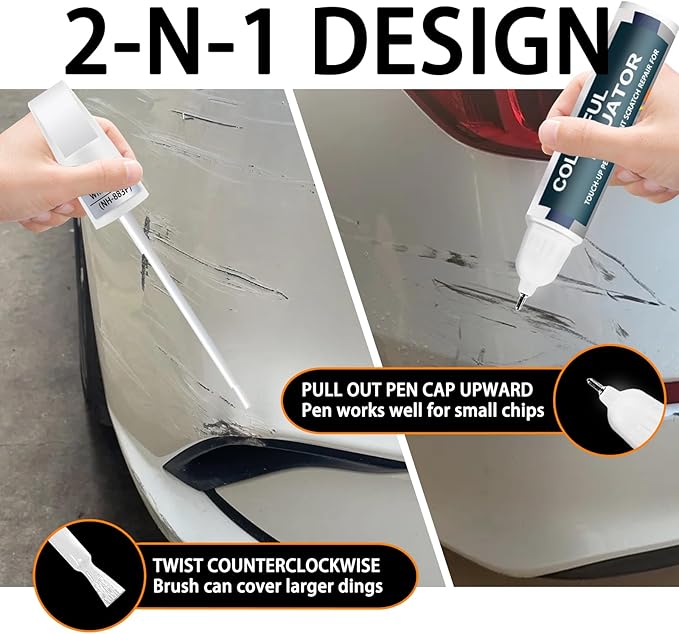 Platinum White Pearl(NH-883P) Touch Up Paint Compatible with Honda, Car Paint Pen Scratch Repair Two-In-One Touch Up Paint, Premium Car Scratch Remover for Deep Scratches