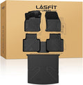 LASFIT Floor & Cargo Mats for Volkswagen Tiguan 2018 2019 2020 2021 2023 2024 (Fit 5 Seats), All Weather TPE Custom Fit Floor Liners for 1st & 2nd Rows & Trunk Mats for VW Tiguan Accessories, Black